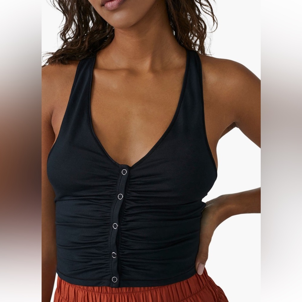 FREE PEOPLE MOVEMENT NWT Walk It Talk It Racerback Snap Front Tank XS